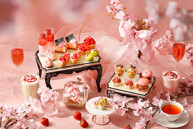 桜×いちご お花見アフタヌーンティー カフェ＆ダイニング ゼルコヴァ ザ ストリングス 表参道